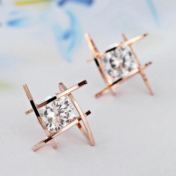 CAGED DIAMOND CZ STUDS!💎💙💎💲FIRM or ➕BUNDLE➕% - Picture 4 of 6
